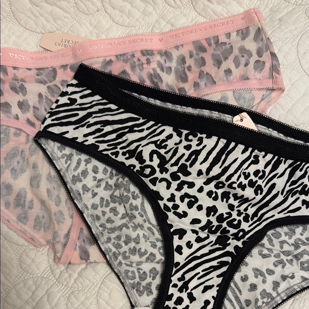 Victoria's Secret Black and Pink Hiphugger Panties